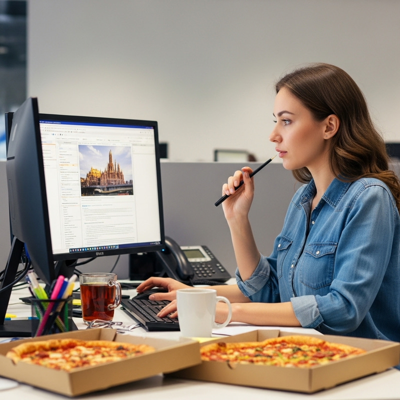 Youthful Tourism Manager with Brown Hair | Office Work in IT Company