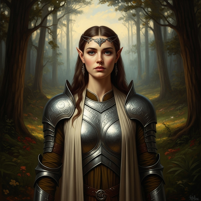 Elven Woman in Silent Forest - Legendary Fantasy Art Elven Woman in Silent Forest - Legendary Fantasy Art