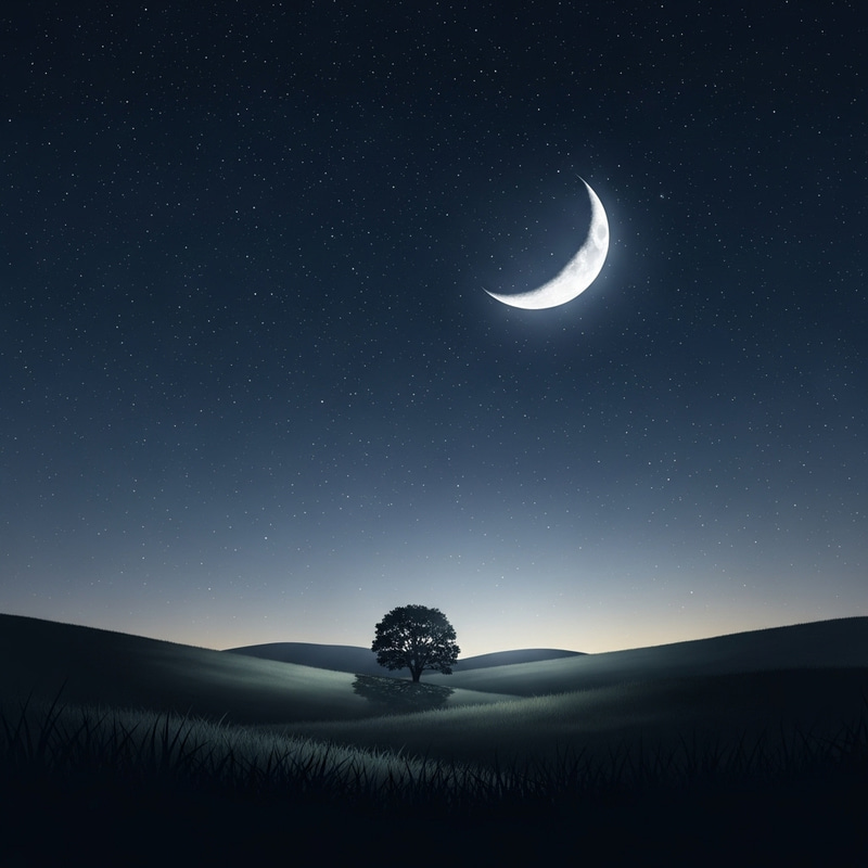 Clear Night Sky with Moon and Tranquil Scene Clear Night Sky with Moon and Tranquil Scene
