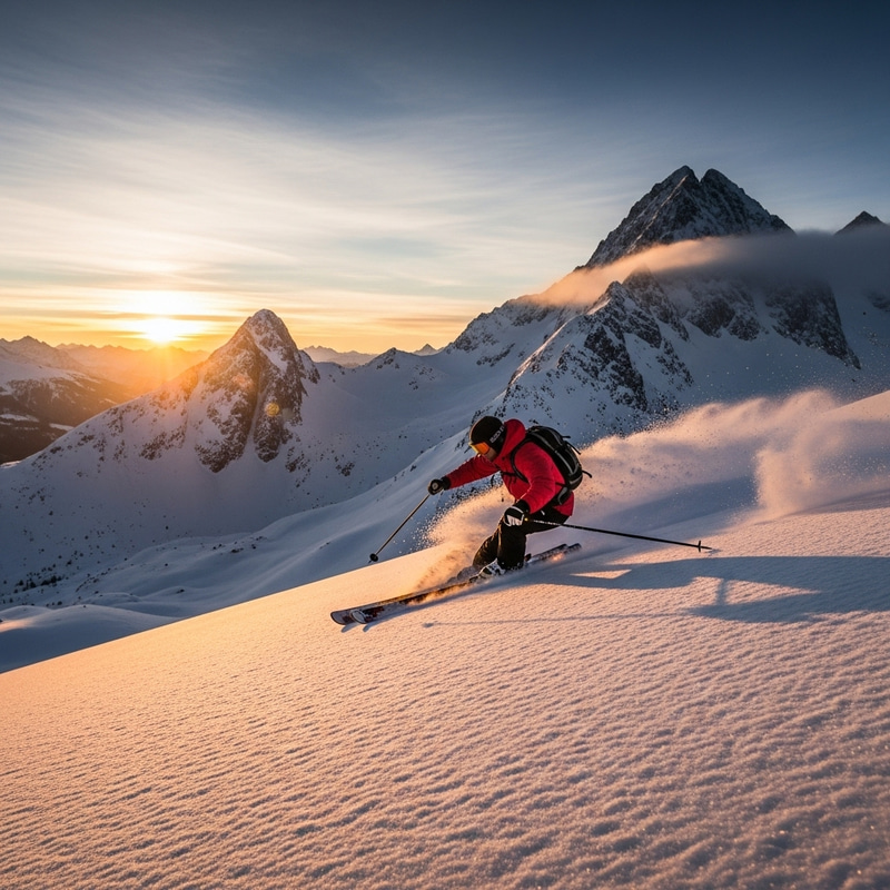 Expert Skier Gliding Through Winter Wonderland Expert Skier Gliding Through Winter Wonderland