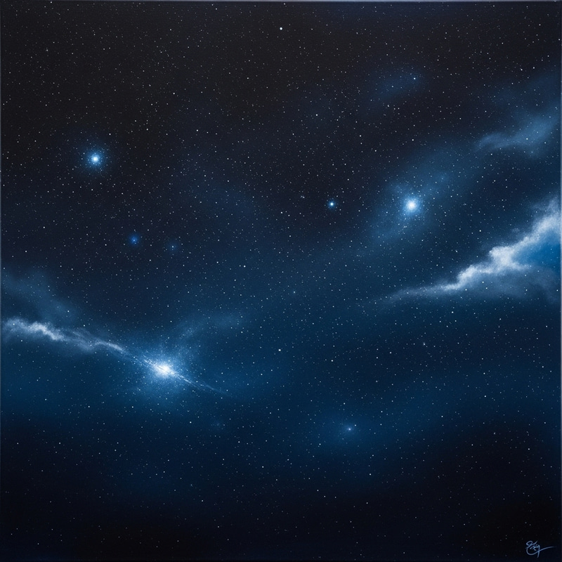Abstract Night Sky Painting: Tranquil Beauty & Twinkling Stars Abstract Night Sky Painting: Tranquil Beauty & Twinkling Stars