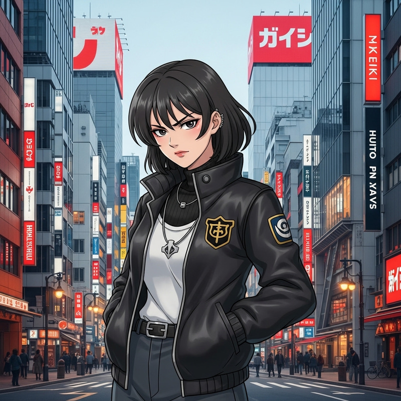 Tokyo Revengers Anime Girl - Urban Aesthetics & Resilience