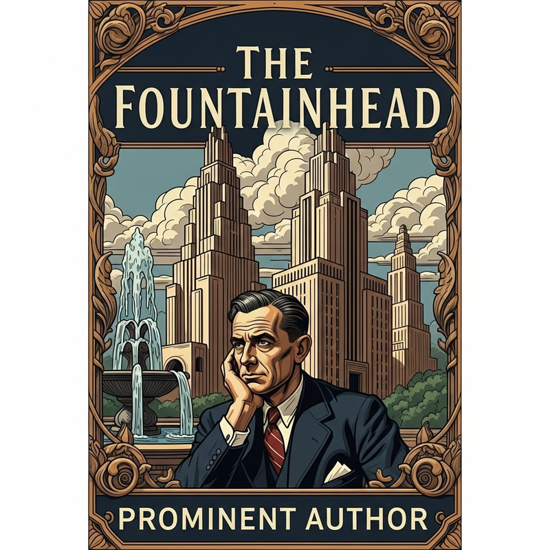 Vintage 'The Fountainhead' Book Cover Design | Architectural Theme Vintage 'The Fountainhead' Book Cover Design | Architectural Theme