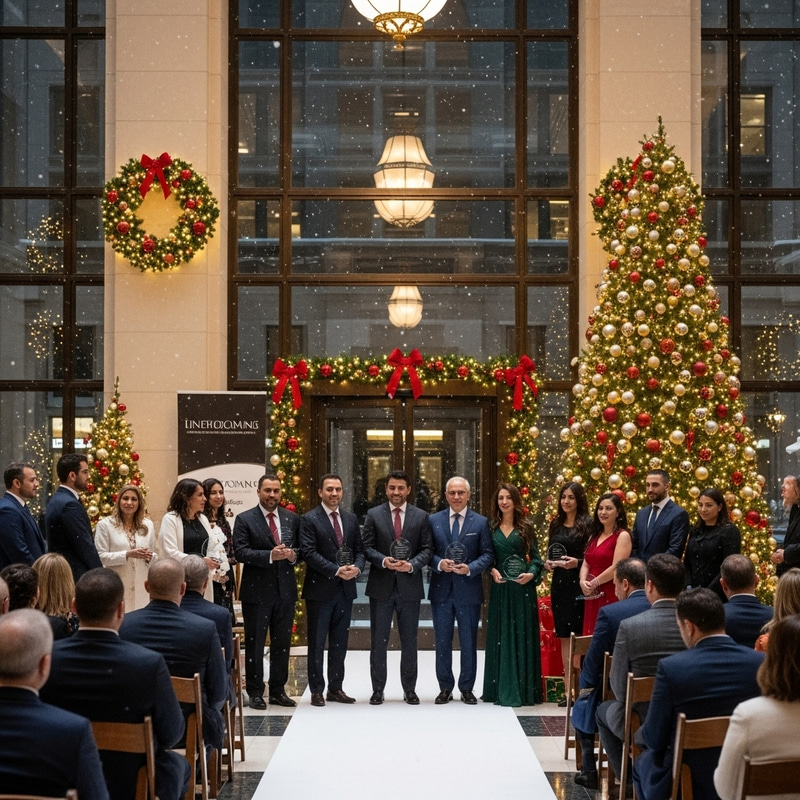 Grand Lobby Entrance Sets Festive Christmas Mood Grand Lobby Entrance Sets Festive Christmas Mood