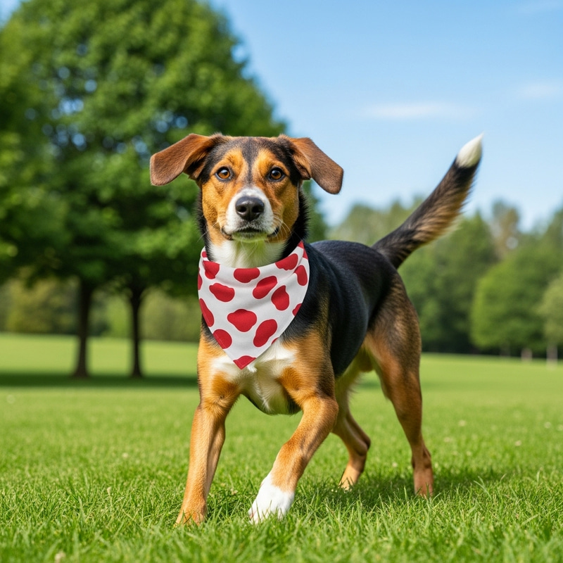 Adorable Medium-Sized Dog with Shiny Coat | Playful Companion in Green Park