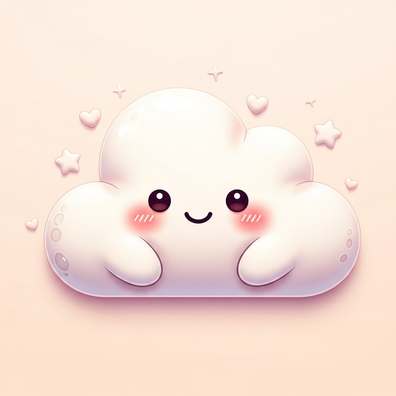 Whimsical 3D Fluffy Cloud Clipart Vector | Adorable Charm & Innocence Whimsical 3D Fluffy Cloud Clipart Vector | Adorable Charm & Innocence