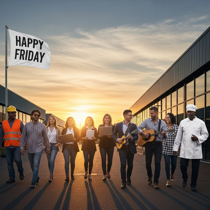 Weekend Anticipation: Friday Evening Vibes and Diverse Commuters in Joy Weekend Anticipation: Friday Evening Vibes and Diverse Commuters in Joy