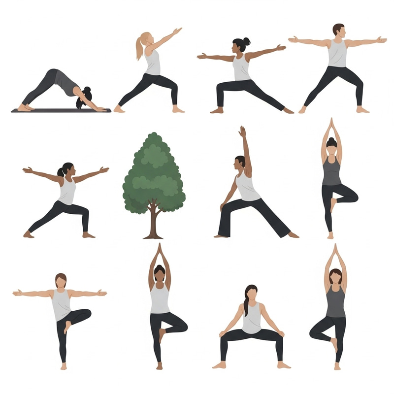Minimalistic Yoga Poses in Various Silhouettes Minimalistic Yoga Poses in Various Silhouettes