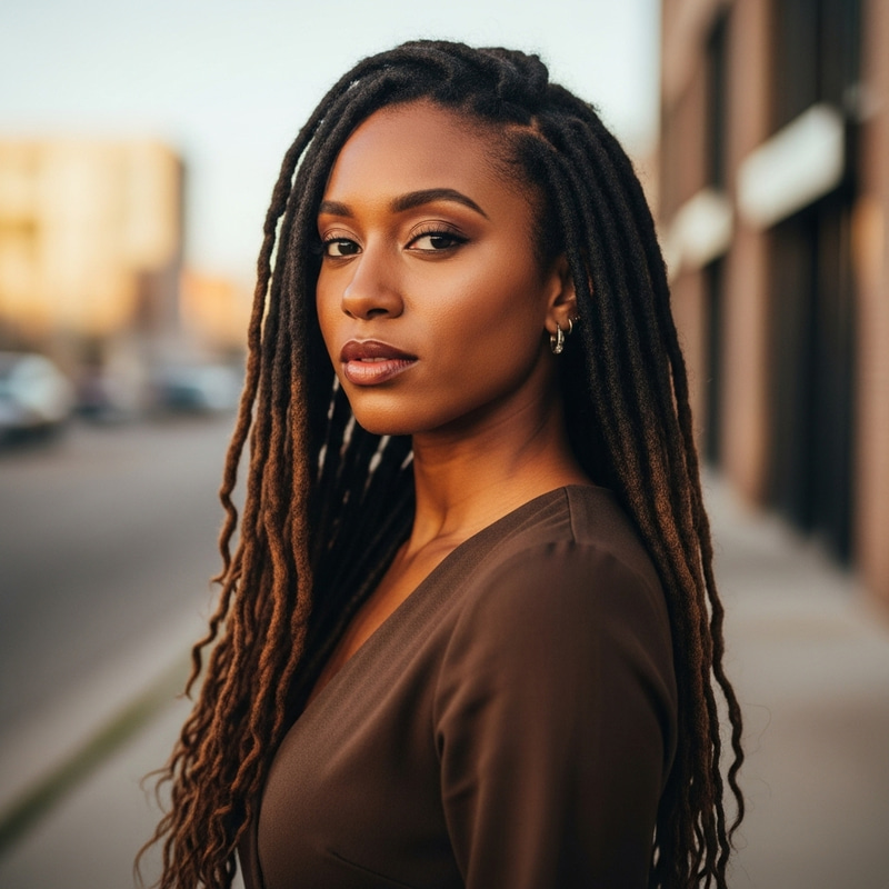 Beautiful African-American Woman with Long Dreadlocks | Grace & Elegance Beautiful African-American Woman with Long Dreadlocks | Grace & Elegance
