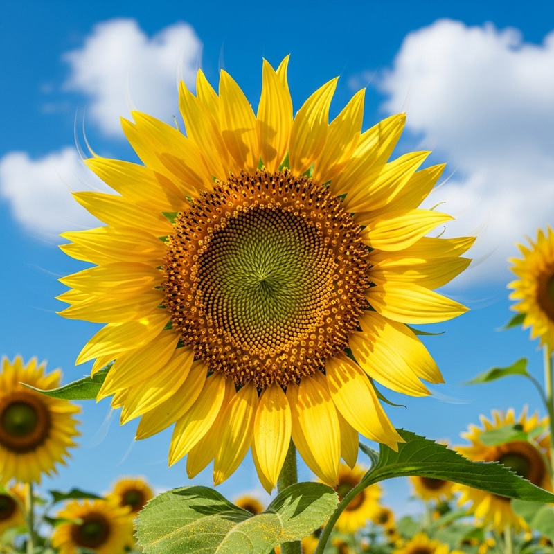 Dynamic Sunflower Blooming in Vibrant Style
