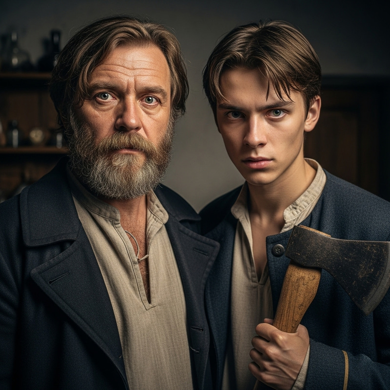 Fyodor Dostoevsky & Raskolnikov with Axe in 4K | Historical Portrait Fyodor Dostoevsky & Raskolnikov with Axe in 4K | Historical Portrait