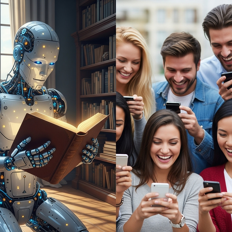 Robotic Study vs. Human Entertainment: A Modern Contrast