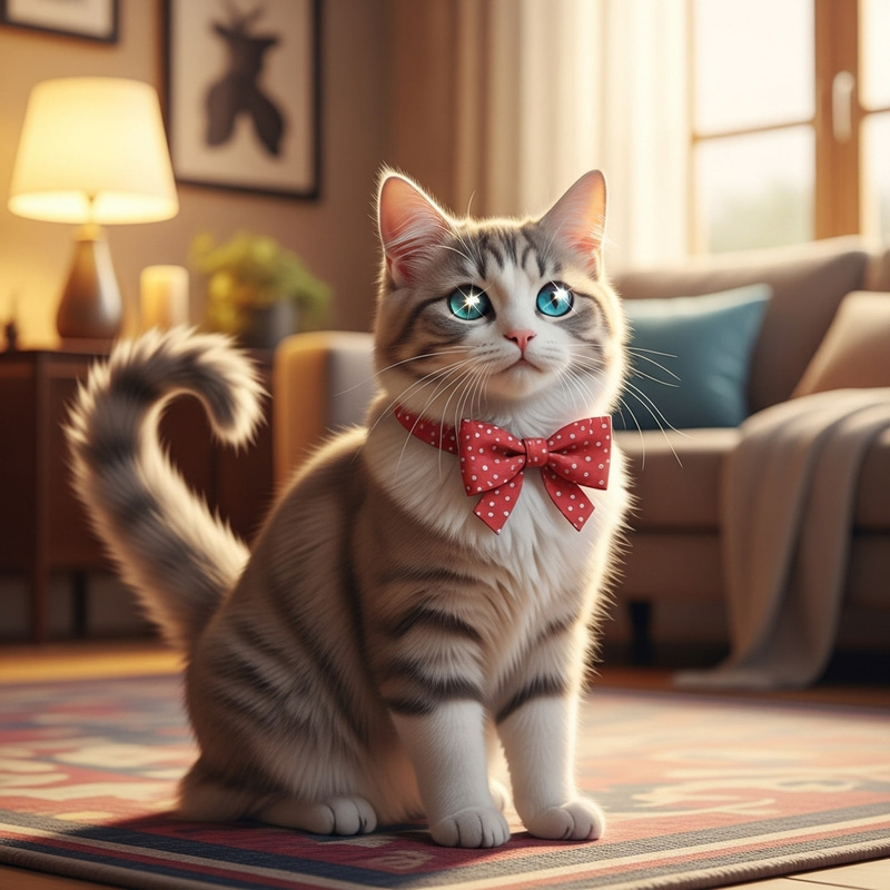 Adorable Cat with Lovely Fur Adorable Cat with Lovely Fur