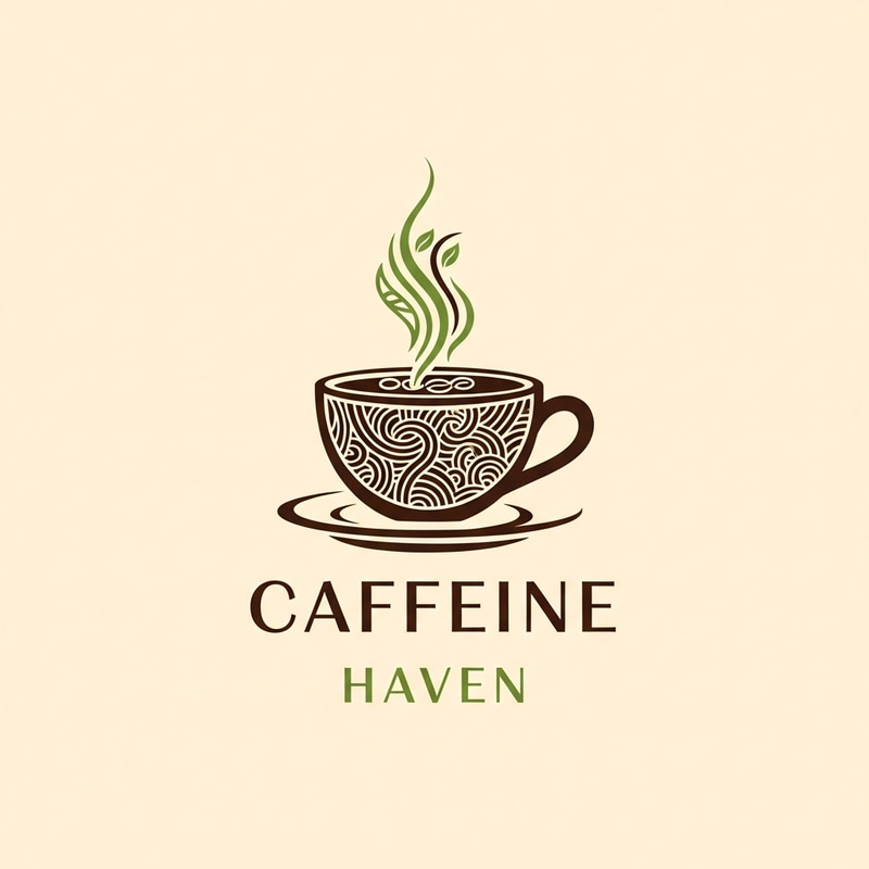 Cozy Coffee Shop Logo Design | Caffeine Haven Cozy Coffee Shop Logo Design | Caffeine Haven