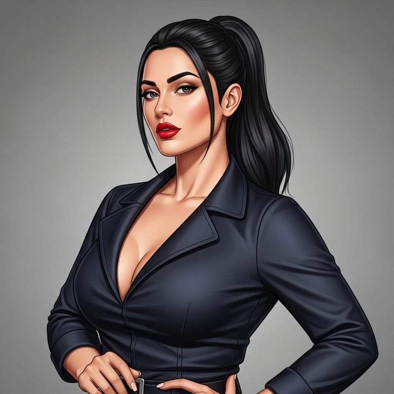 Elegant South Asian Woman with Black Hair and Red Lipstick Elegant South Asian Woman with Black Hair and Red Lipstick