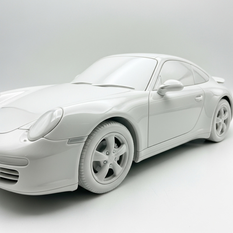 Exquisite Porcelain Porsche Model Car - Fine Craftsmanship