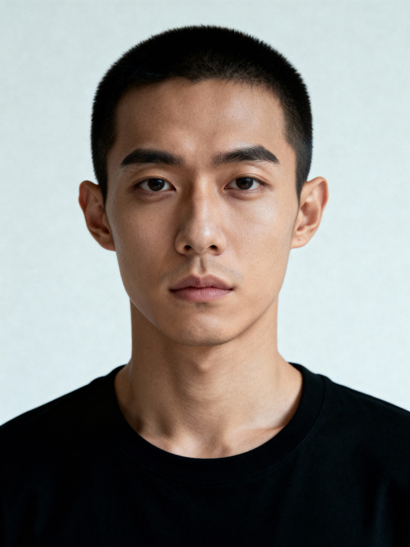 Neutral Model Portrait on Plain Background Neutral Model Portrait on Plain Background