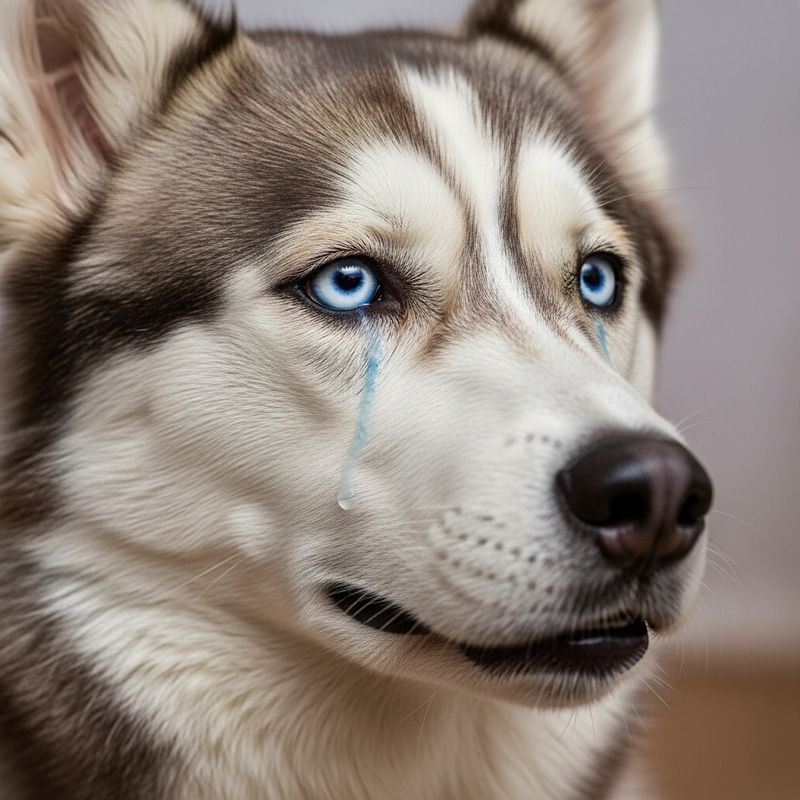 Siberian Husky Crying: Emotional Tears Overflowing Siberian Husky Crying: Emotional Tears Overflowing
