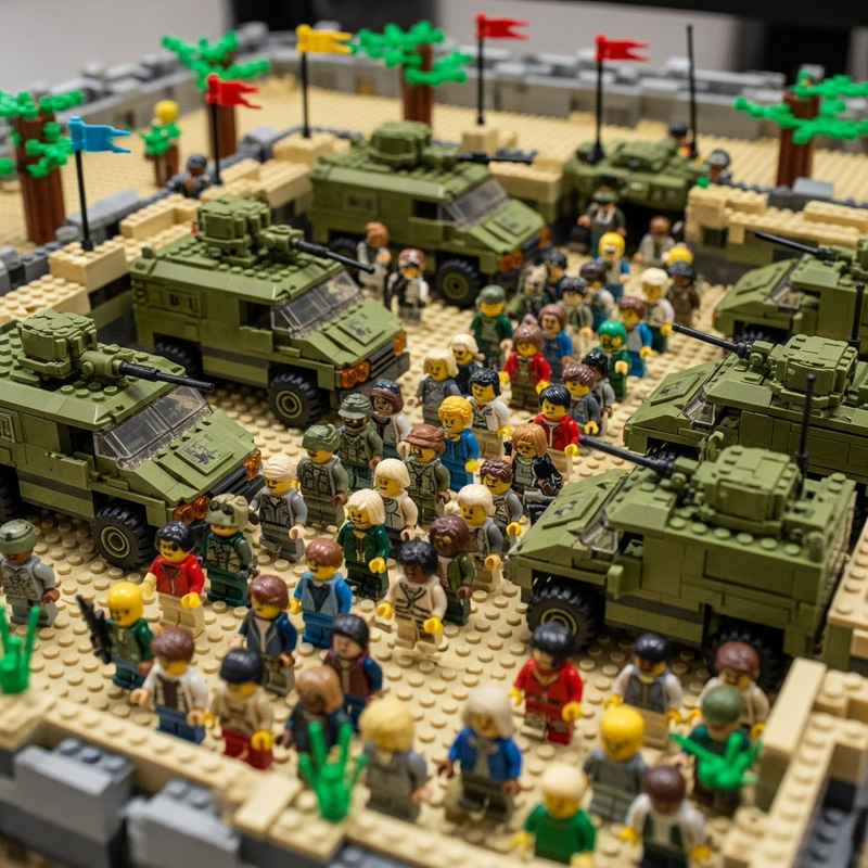 Modern Army Garrison Evacuation Point in Lego Modern Army Garrison Evacuation Point in Lego