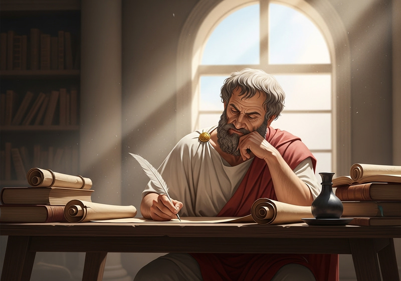 Greek Philosopher Writing Insights