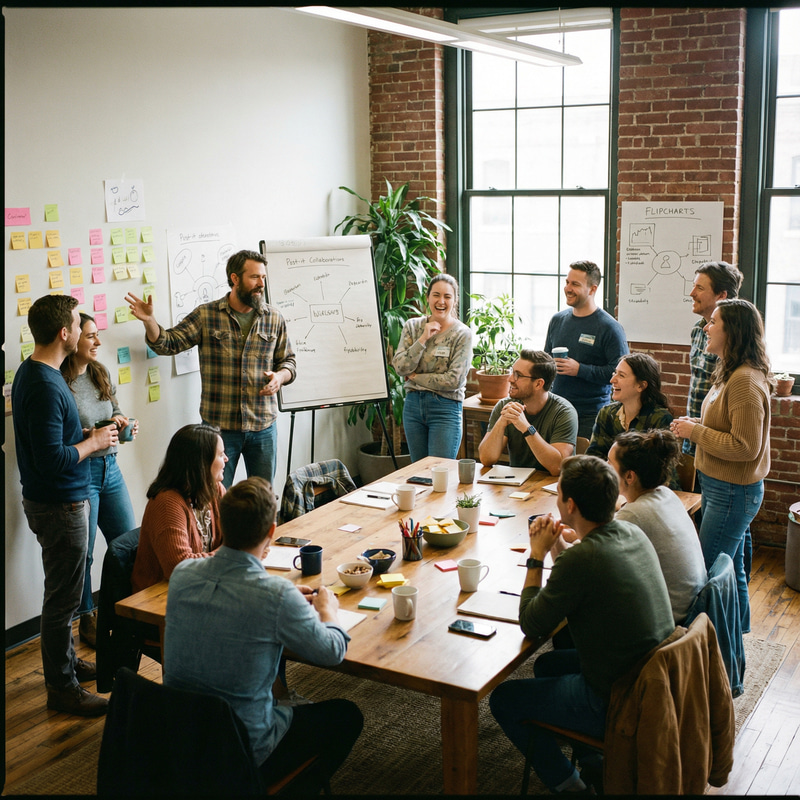 Workshop in a Conference Room with Grounded People