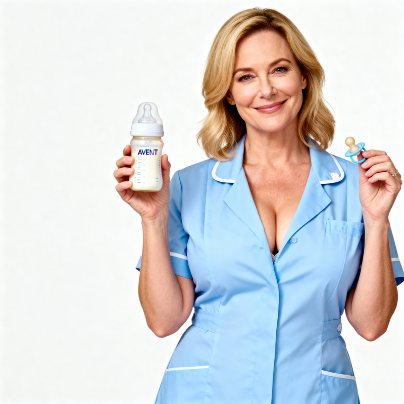 Caring Nurse with AVENT Baby Bottle