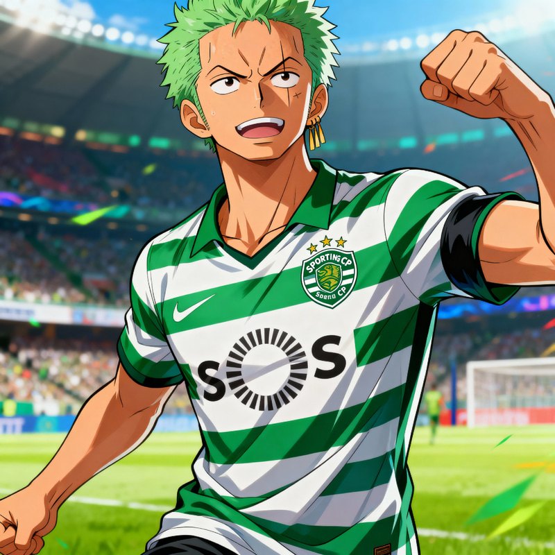 One Piece Character in Sporting CP Jersey One Piece Character in Sporting CP Jersey