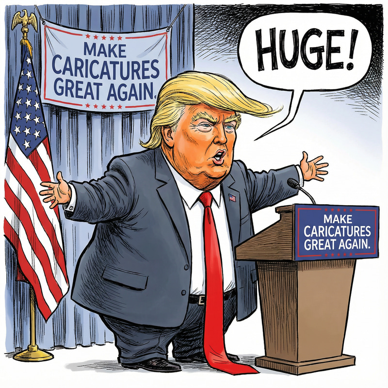 Fun Donald Trump Caricature Art