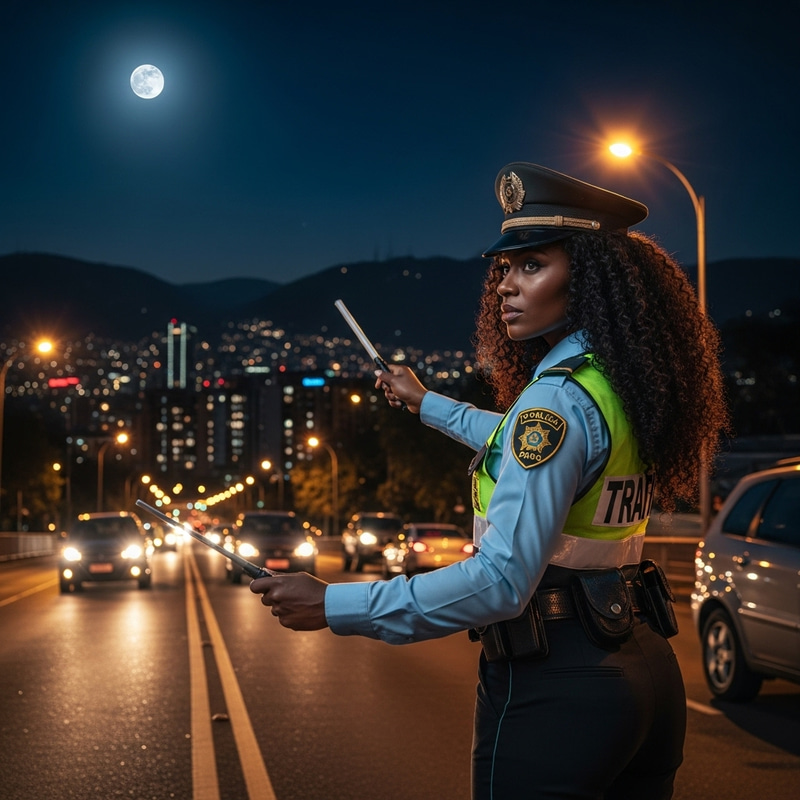 Empowering Black Female Traffic Officer in Medellín Empowering Black Female Traffic Officer in Medellín