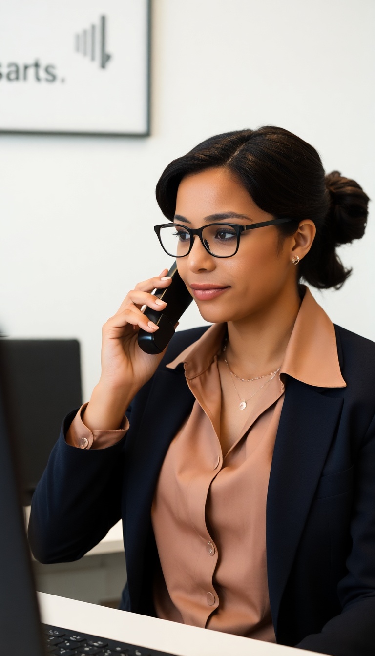 Professional Woman Secretary in Black Suit Professional Woman Secretary in Black Suit