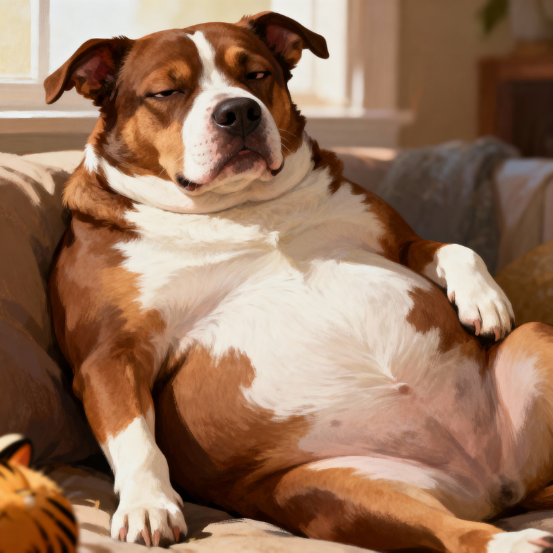 Charming Pit Bull Border Collie Mix with Garfield Attitude