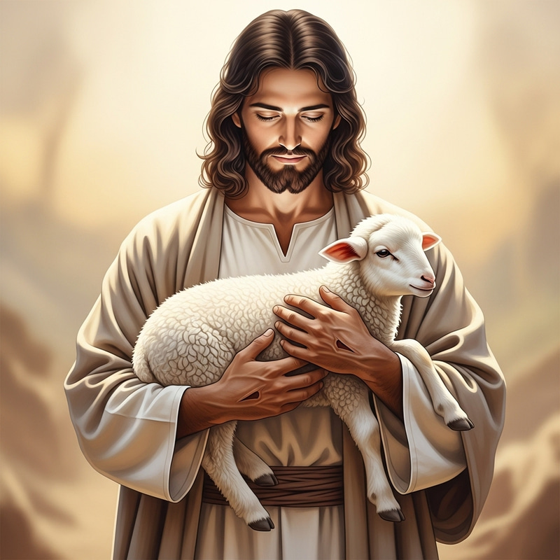 Jesus Christ with Stigmata and a Lamb Jesus Christ with Stigmata and a Lamb