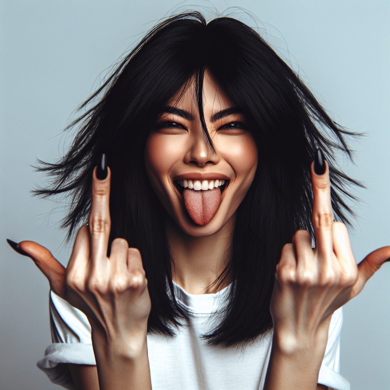 Sassy Woman Flaunting Black Hair | Edgy Attitude Sassy Woman Flaunting Black Hair | Edgy Attitude