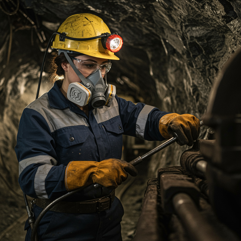 Female Miner in PPE: Essential Maintenance Tools