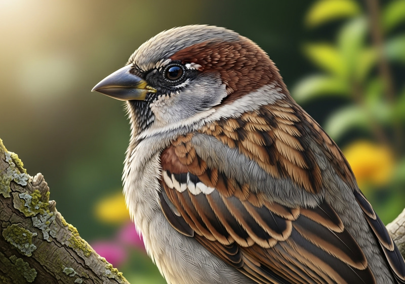 Stunning Sparrow Close-Up: Nature's Songbird Stunning Sparrow Close-Up: Nature's Songbird