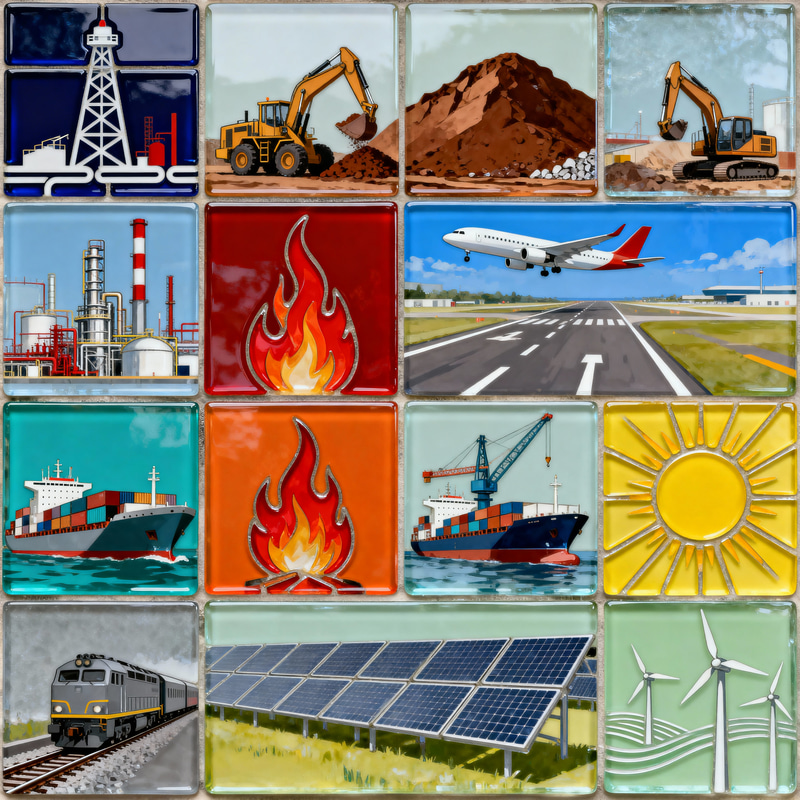 Mosaic of Key Industries: Energy, Mining & Aviation Mosaic of Key Industries: Energy, Mining & Aviation