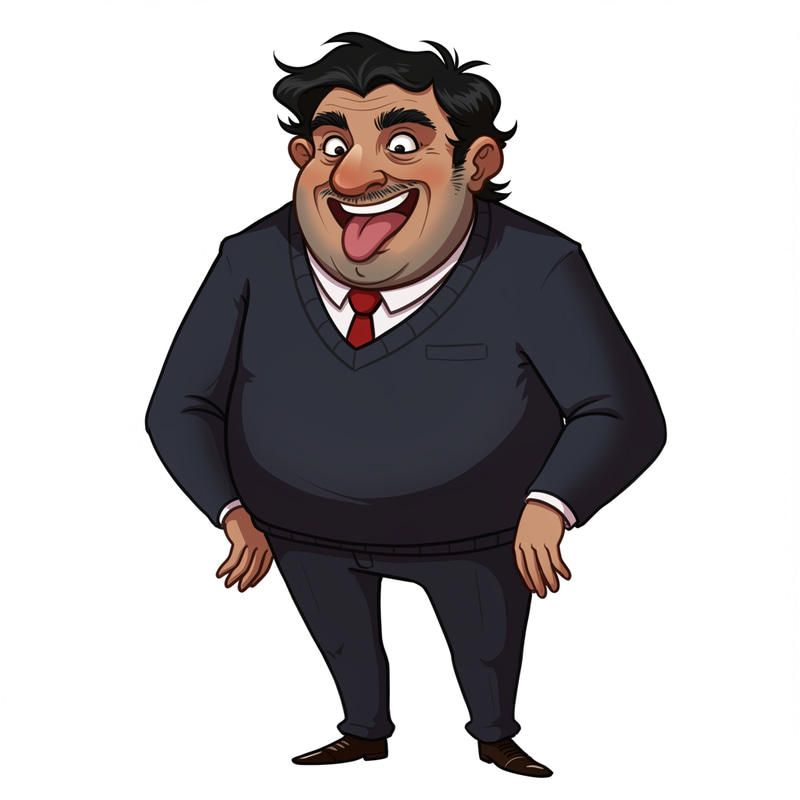 Joyful Elder with Black Hair and Scruffy Eyebrows Joyful Elder with Black Hair and Scruffy Eyebrows