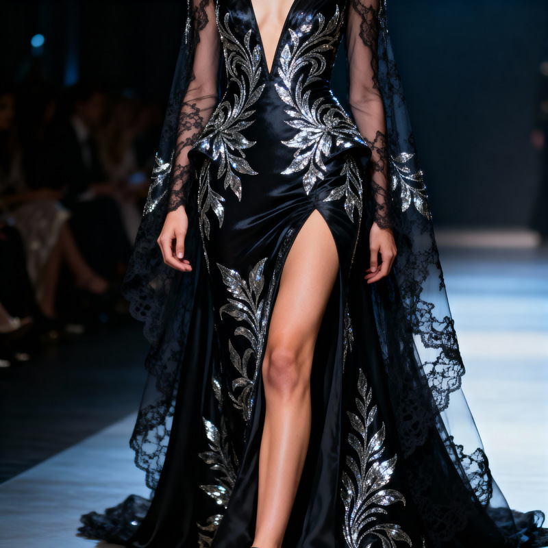 Elegant Sexy Evening Dress in Dark Colors Elegant Sexy Evening Dress in Dark Colors