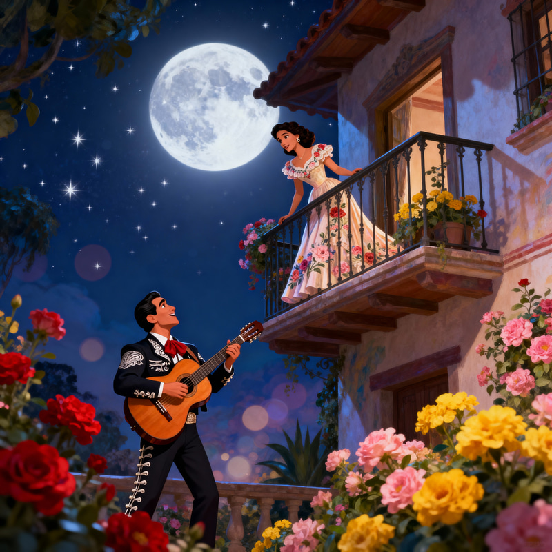 Pedro Infante Serenade: A Vintage Moonlit Scene