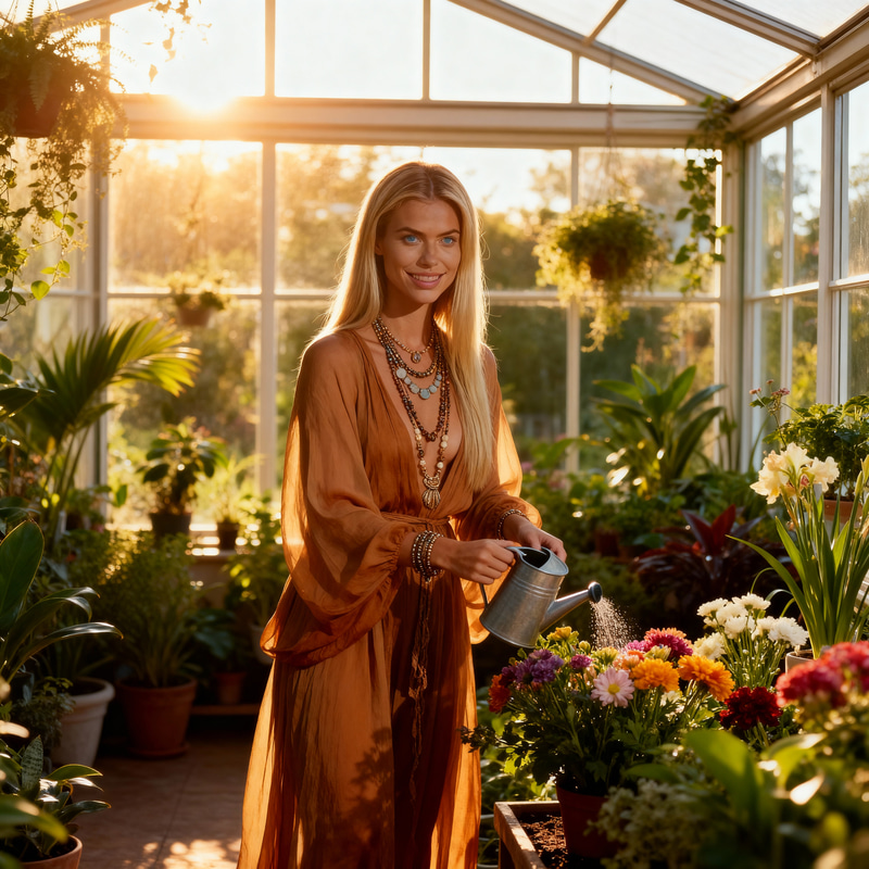 Serene Boho Lifestyle: Earth-Tone Fashion & Nature