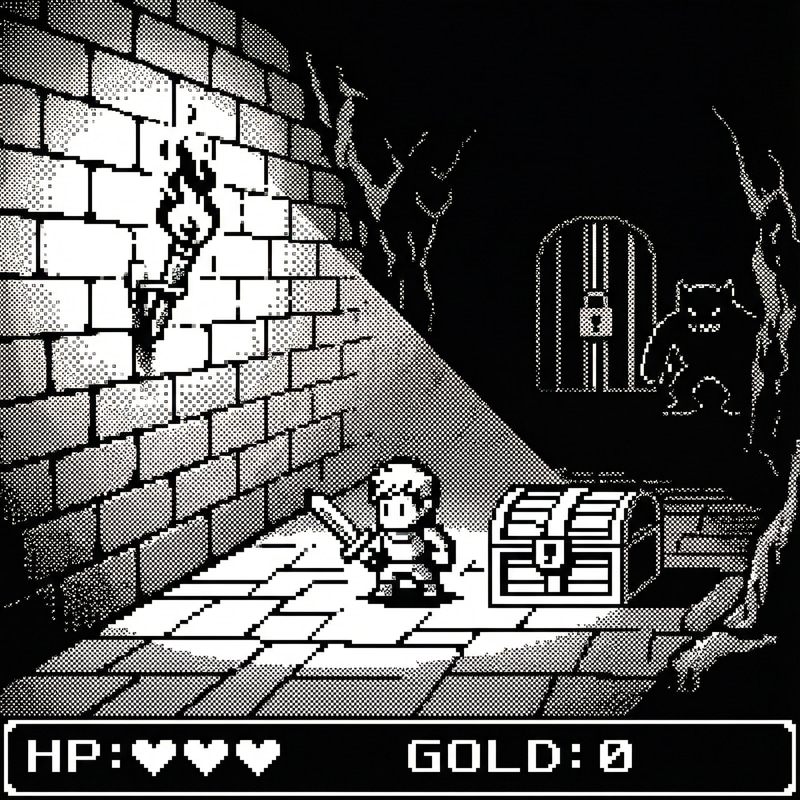 Black and White Dungeon Pixel Art for RPG Games Black and White Dungeon Pixel Art for RPG Games
