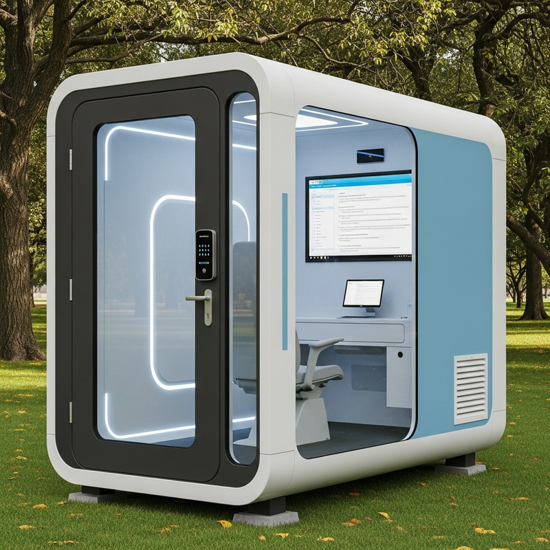 Outdoor Exam Pod with Access Code Screen Outdoor Exam Pod with Access Code Screen