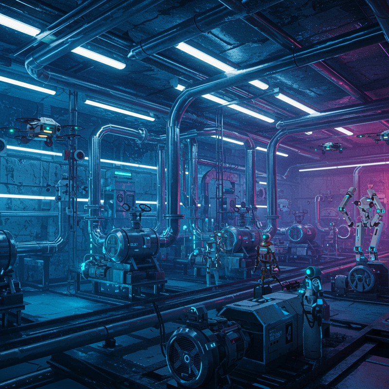 Futuristic Underground Water Pressure Station