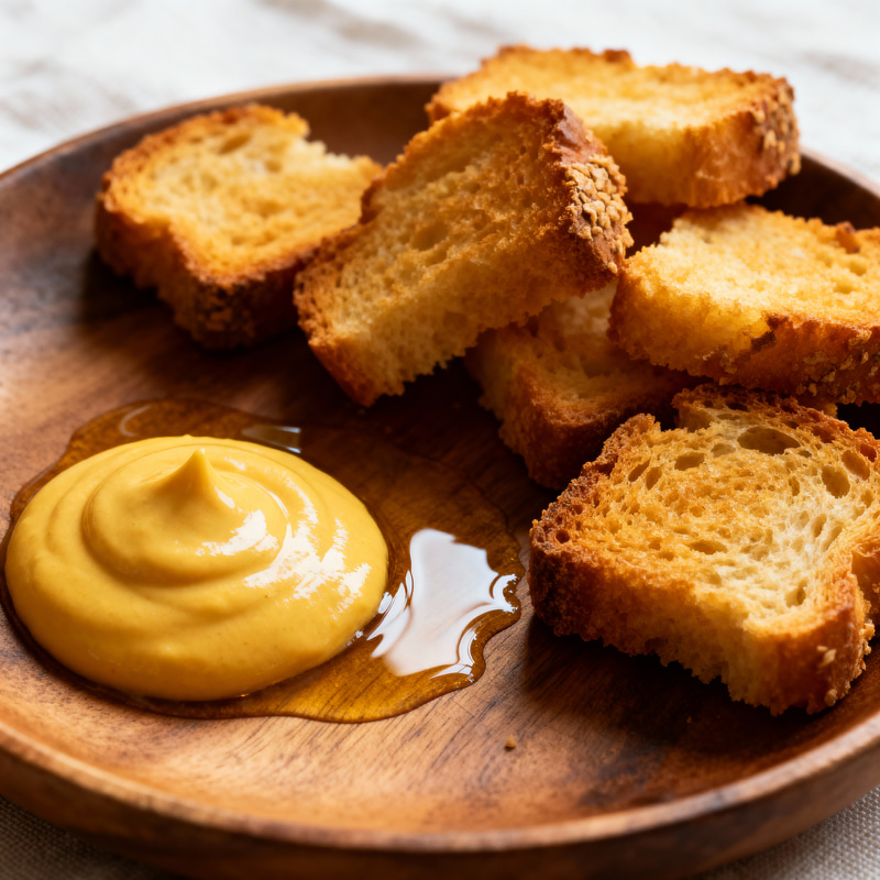 Delicious Lard with Croutons and Mustard Recipe