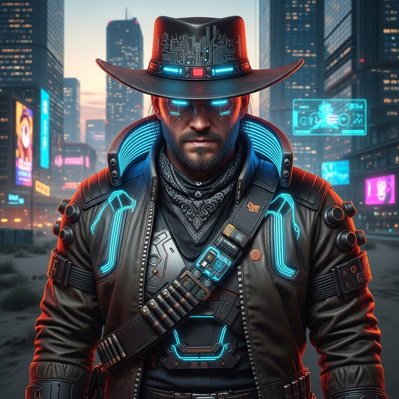 Cyberpunk Cowboy Avatar Design Cyberpunk Cowboy Avatar Design