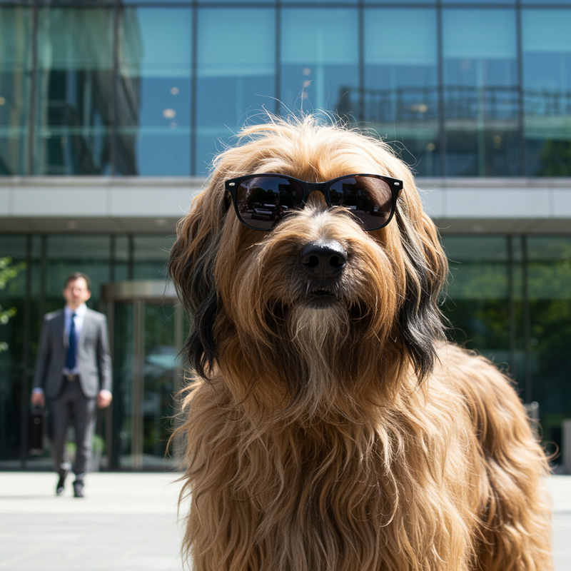 Stylish Briard Dog in Sunglasses: A Unique Look Stylish Briard Dog in Sunglasses: A Unique Look