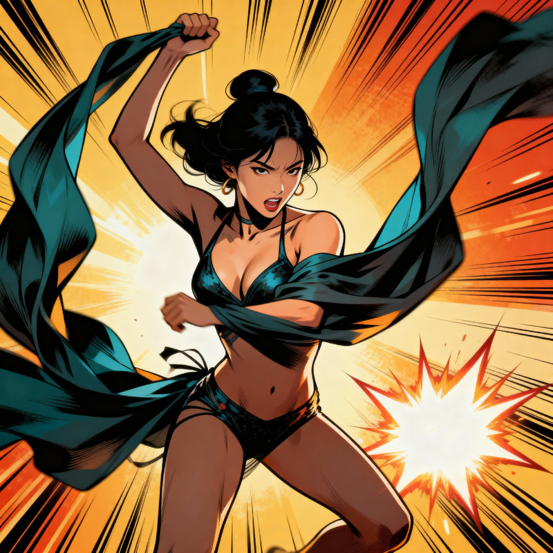 Epic Korean Stripper Comic Panel Art