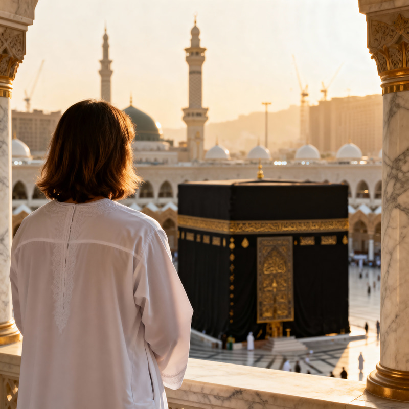 Realistic View of Kaaba from Behind Realistic View of Kaaba from Behind