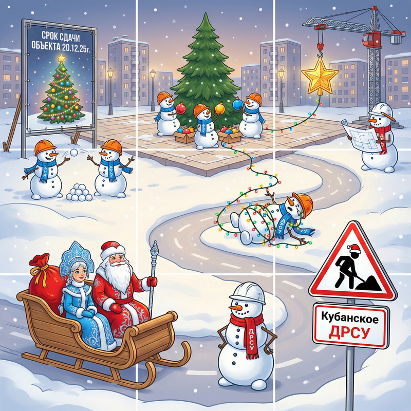 Festive Holiday Scene with Snowmen and Christmas Tree Festive Holiday Scene with Snowmen and Christmas Tree