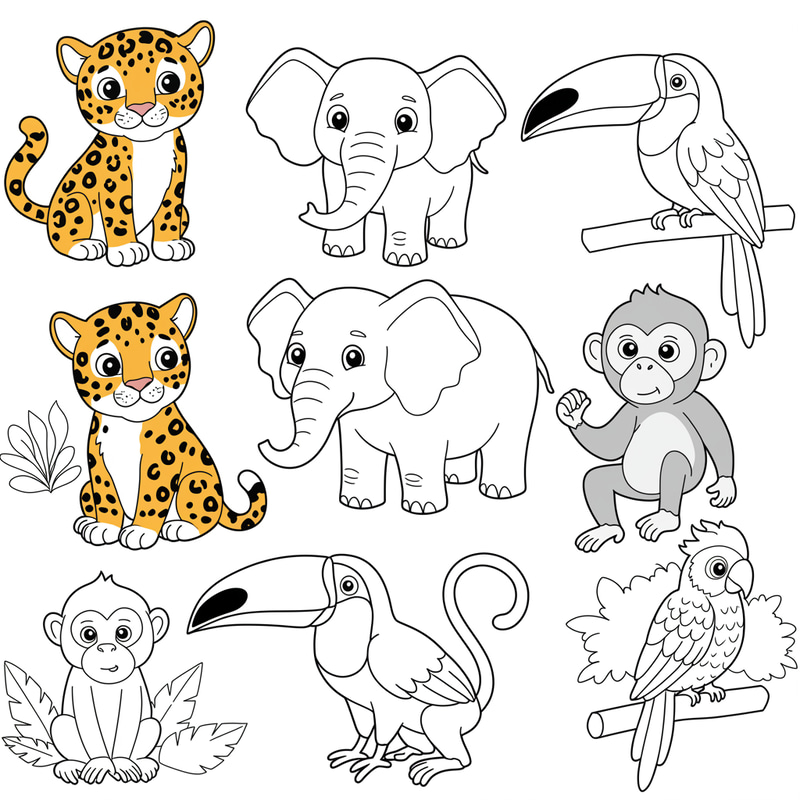 Jungle Animal Coloring Pages for Kids Jungle Animal Coloring Pages for Kids